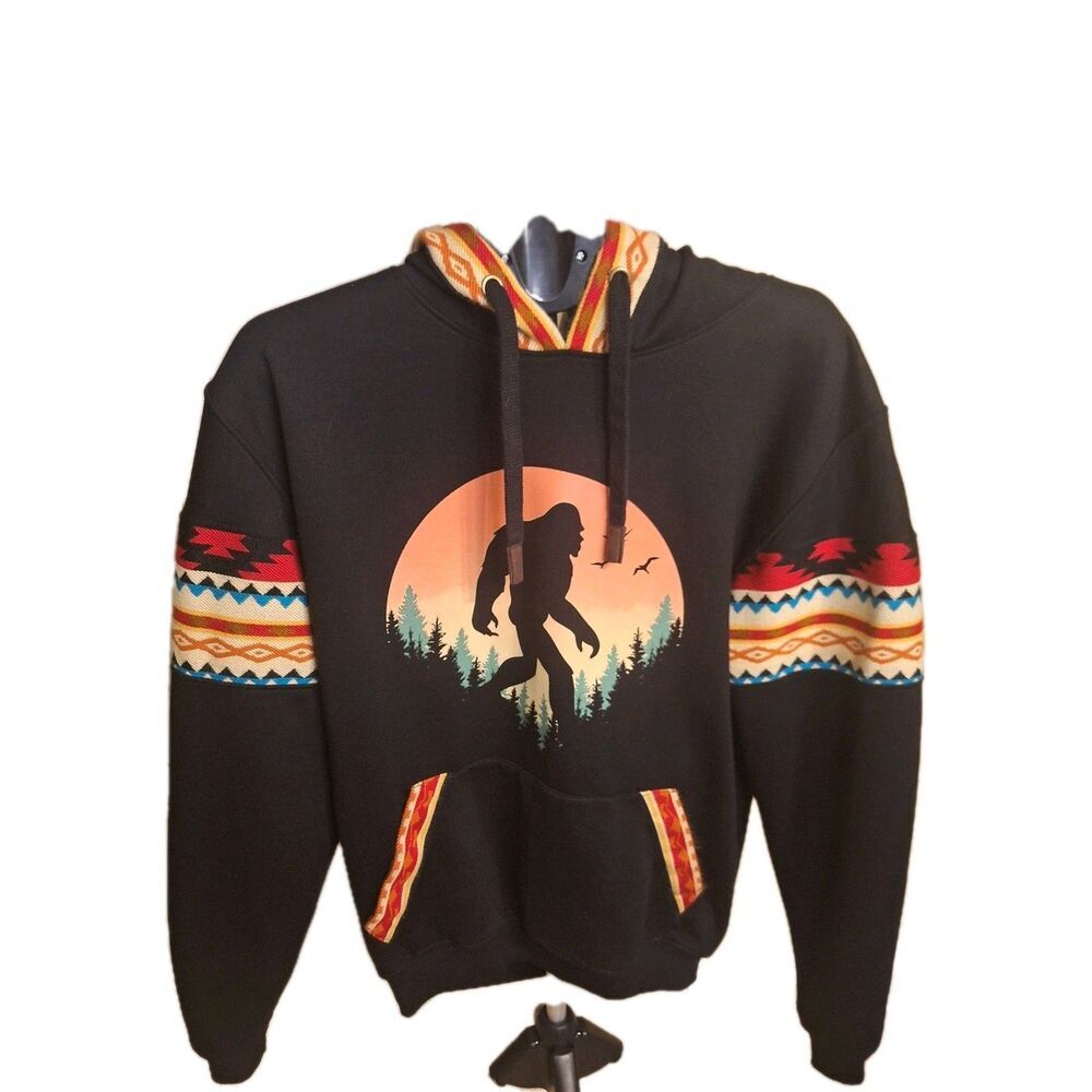 Bigfoot Silhouette Pullover Hoodie. Size XL